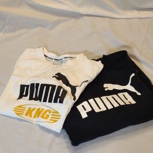 PUMA Bundle! Men's Black Sweatshirt & White Logo T-Shirt - Size S